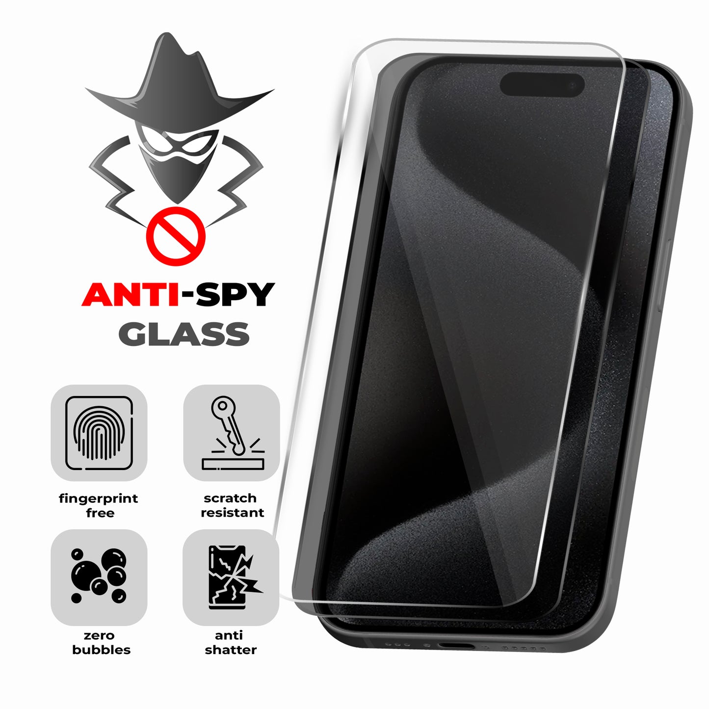 ANTI-SPY KING™ ULTIMATE TEMPERED PRIVACY SCREEN PROTECTOR